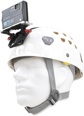 Petzl Helmet with Camera attached