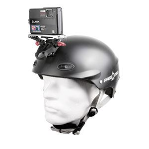Protec Helm mit befestigter Kompaktkamera
