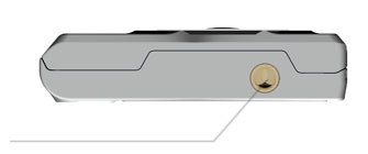 Illustration of digital camera bottom with 1/4 inch tripod screw